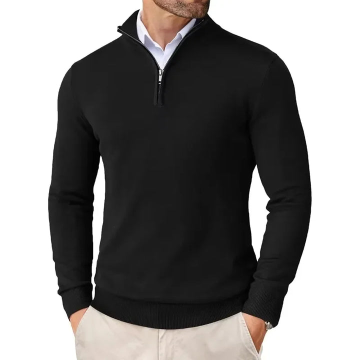 Pull moderne pour homme avec fermeture éclair sur le devant