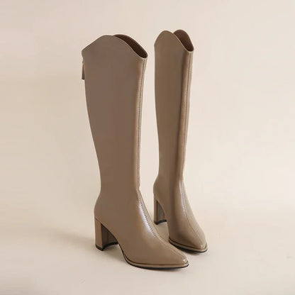 Bottes élégantes pour femmes, hauteur genou, talons hauts