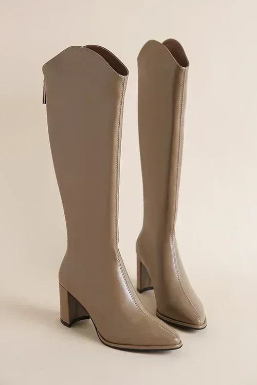 Chaussures Femme Hiver Bottes Cuir Hautes