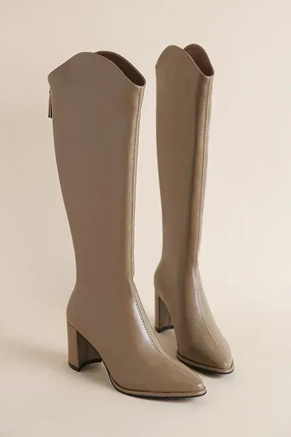 Chaussures Femme Hiver Bottes Cuir Hautes