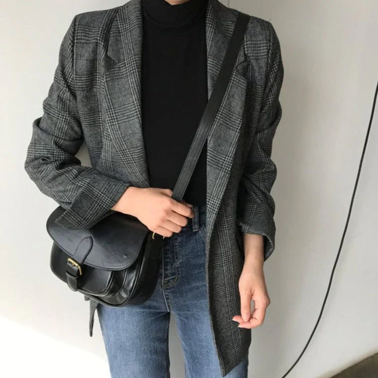 Blazer élégant à carreaux