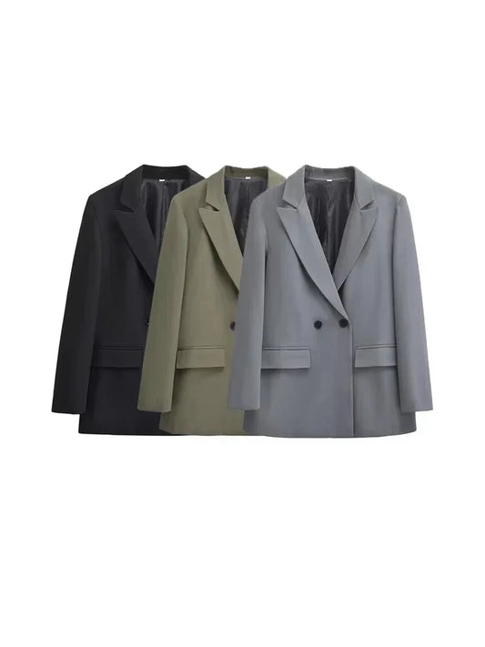 Modische Damenblazer Zweireiher Elegant - IdealeKleiden