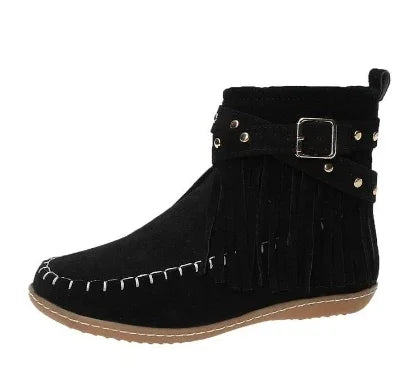 Bottes d'hiver chaudes pour femmes, bout rond, fermeture éclair