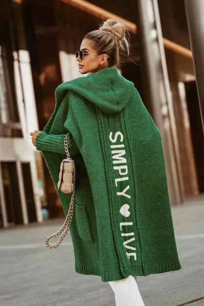 Manteau long à capuche pour femme, hiver