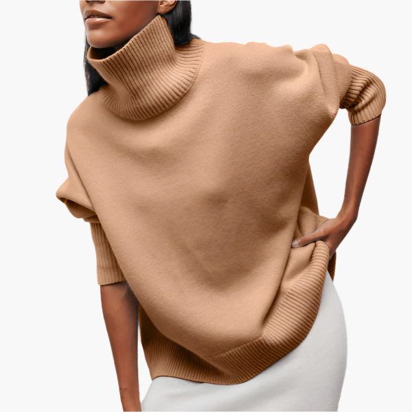Pull élégant pour femme | Pull à col roulé à manches larges