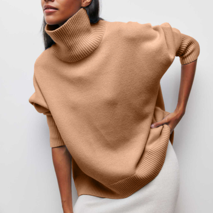 Pull à col roulé oversize doux pour femme