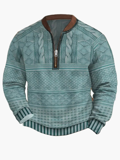 Pull en tricot zippé moderne pour homme
