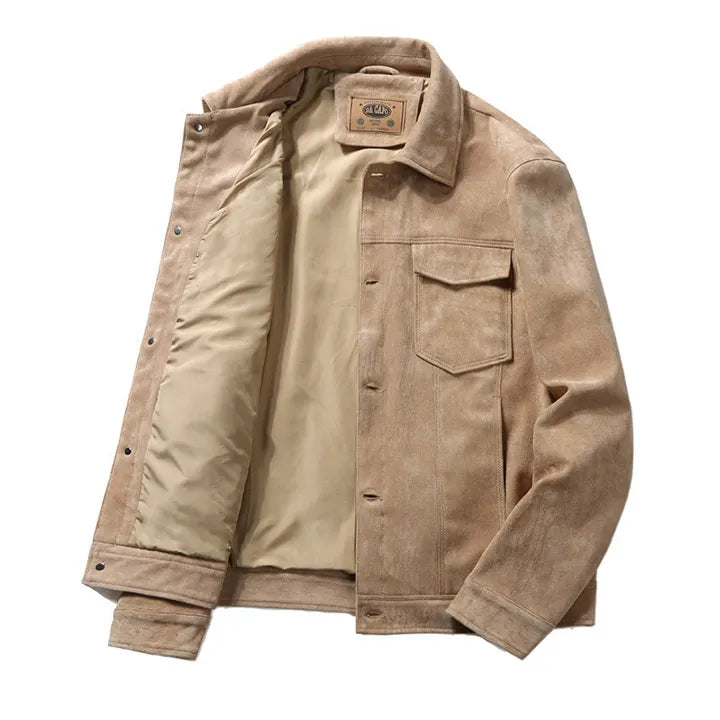 Blouson en cuir pour femme, style daim