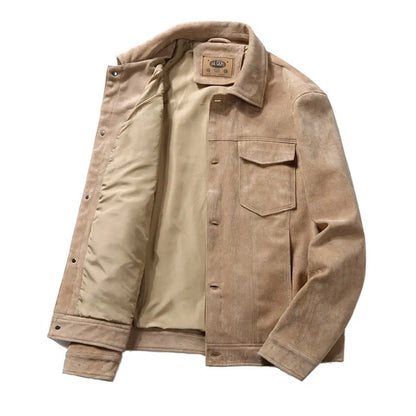 Blouson en cuir pour femme, style daim