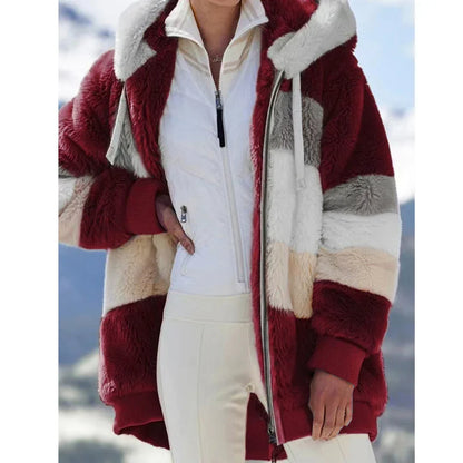 Manteau en peluche surdimensionné pour femme