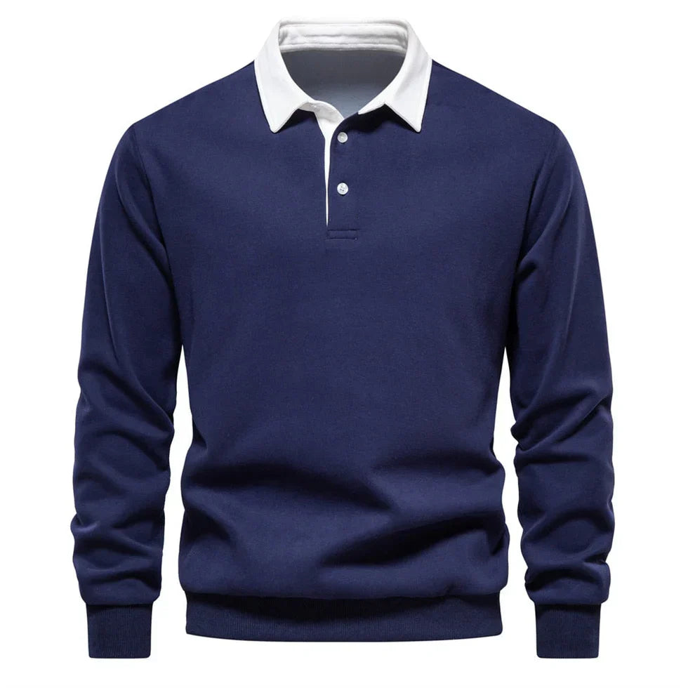 T-shirt homme à manches longues avec col, look élégant