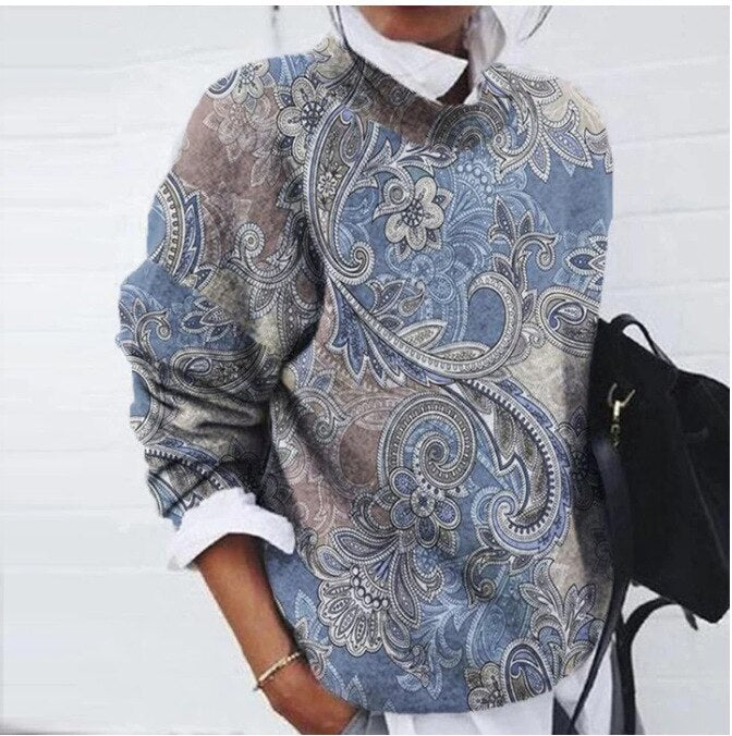 Pull tendance fleuri pour femme