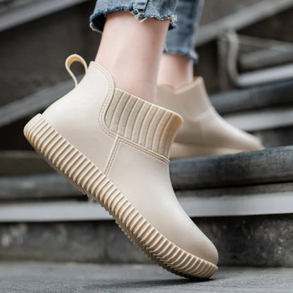 Bottes imperméables pour femme aspect tricot antidérapantes