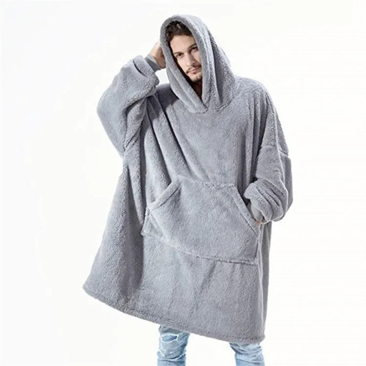 Grand sweat à capuche en flanelle pour hommes et femmes