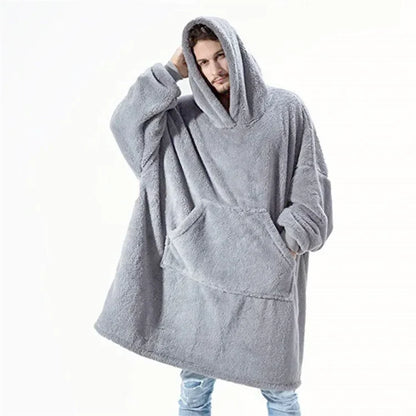 Grand sweat à capuche en flanelle pour hommes et femmes