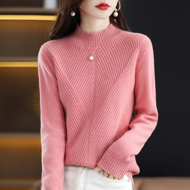 Pull tricoté Col Rond Chaud Hiver