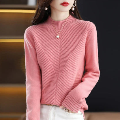Pull tricoté Col Rond Chaud Hiver
