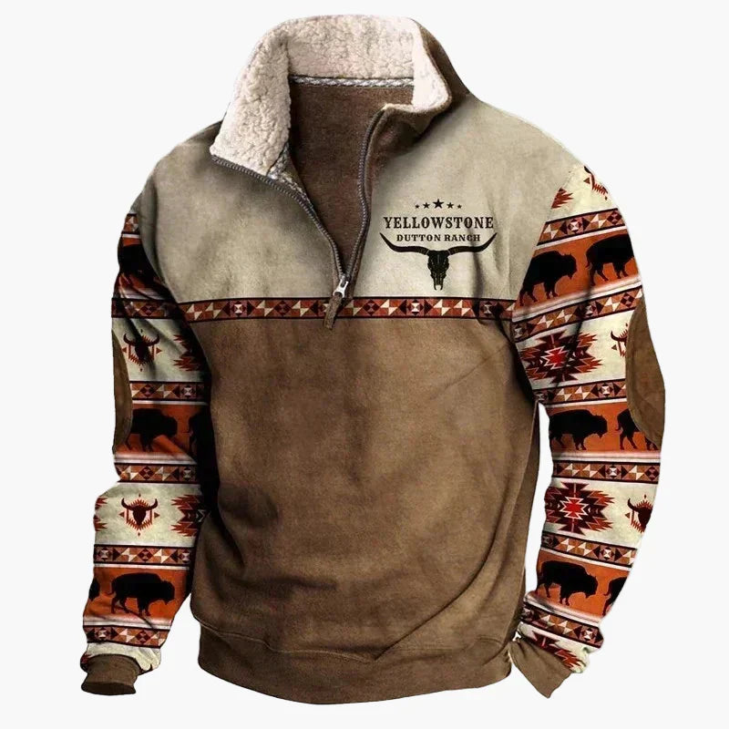 Pull Western stylé motif aztèque