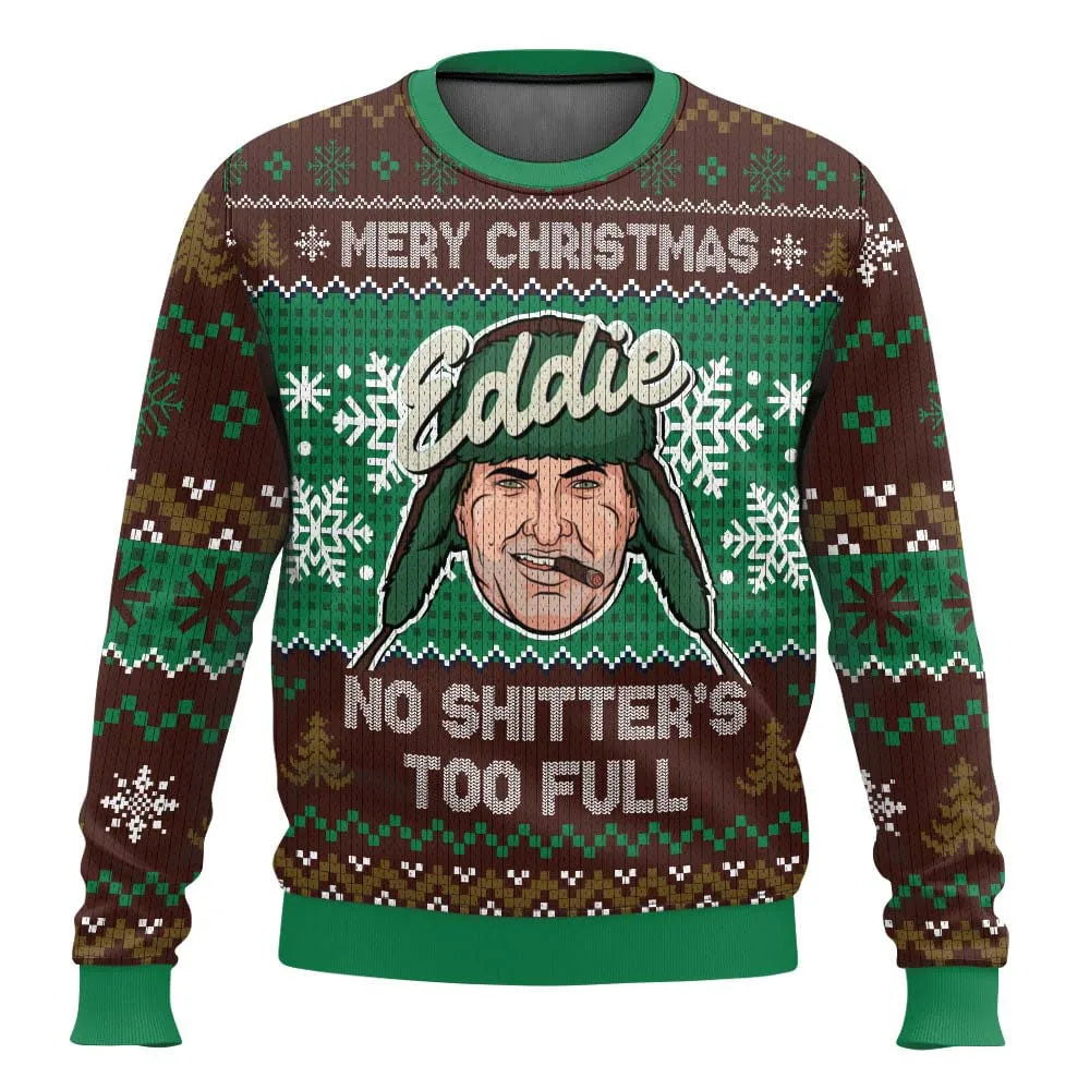 Pull de Noël homme motif ski drôle