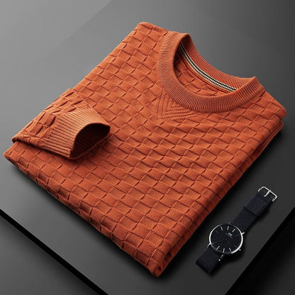 Pull-over gaufré col rond homme Modèle automne