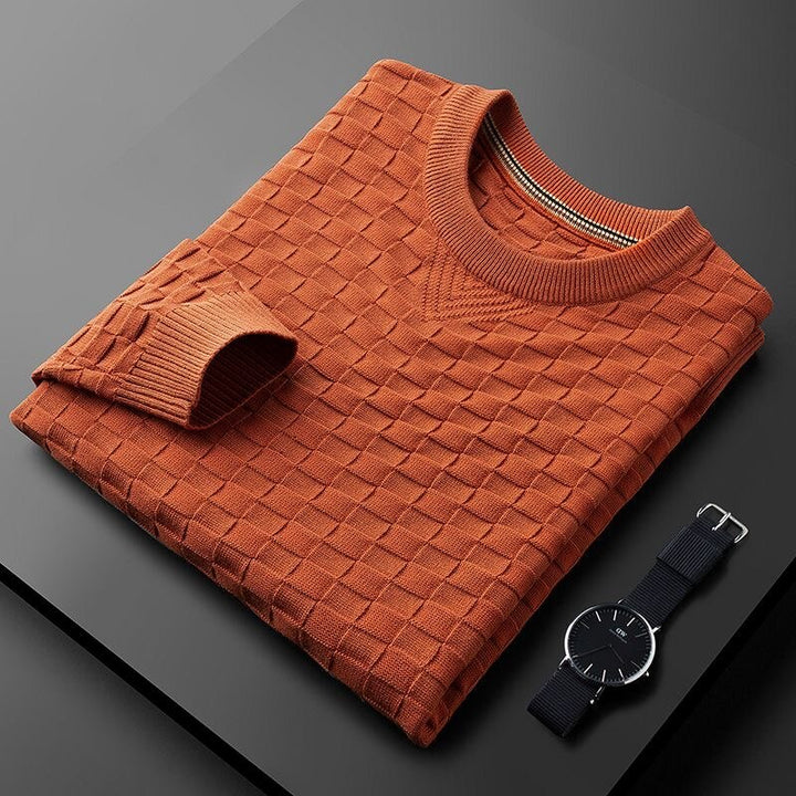 Pull-over gaufré col rond homme Modèle automne