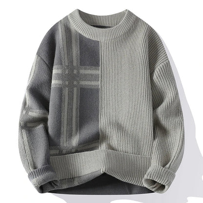 Pull homme hiver motif colorblock moderne