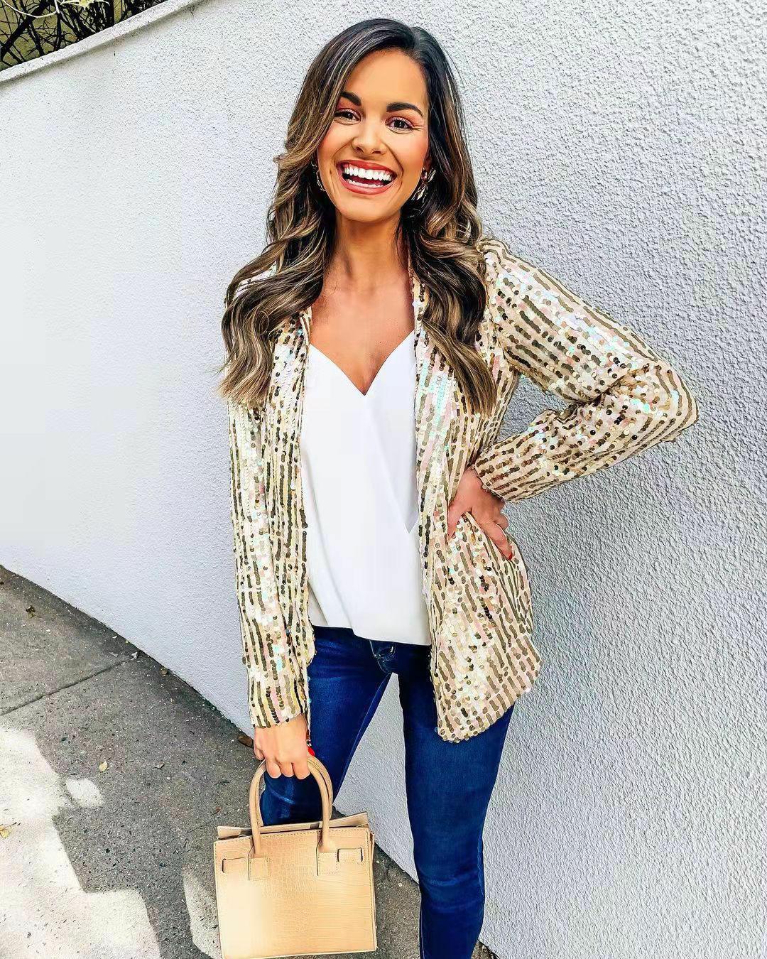 Blazer à paillettes tenue de fête femme