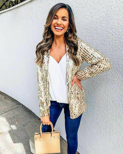 Blazer à paillettes tenue de fête femme