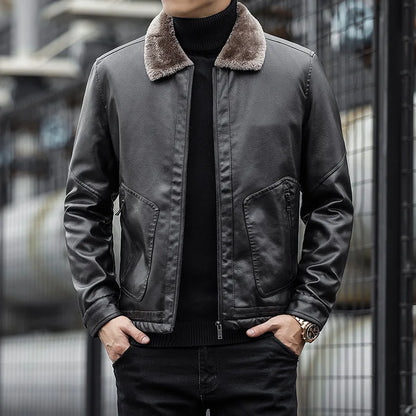 Blouson en cuir élégant pour homme classique