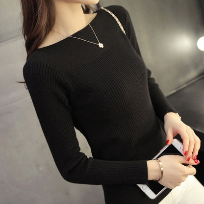 Pull en tricot femme encolure bateau élégance