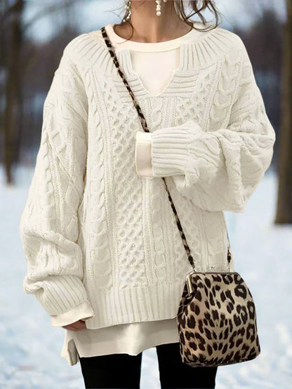 Pull tricoté oversize Doux et chaud Coupe confortable