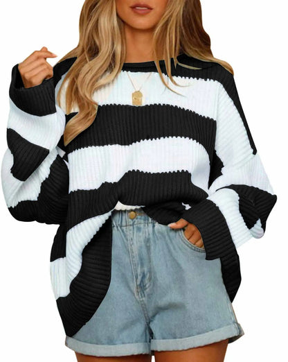 Grand pull en maille Oversize à rayures