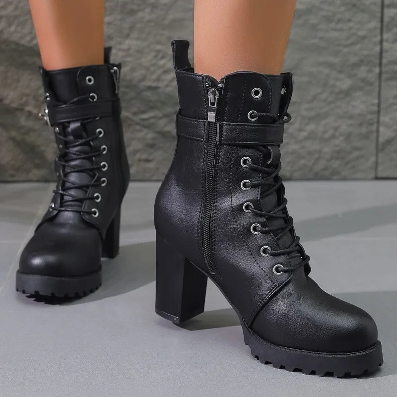 Bottines élégantes à lacets pour femmes