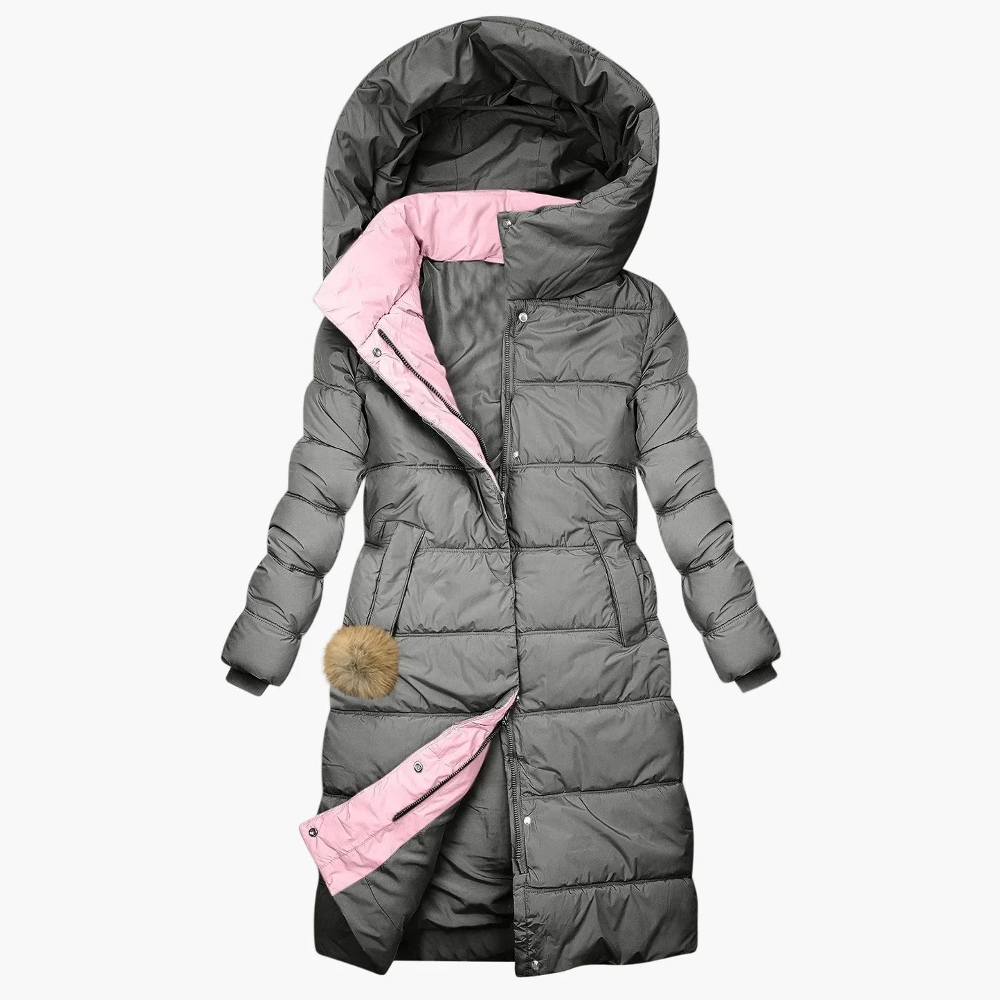 Manteau matelassé d'hiver pour femme | Long parka coupe-vent