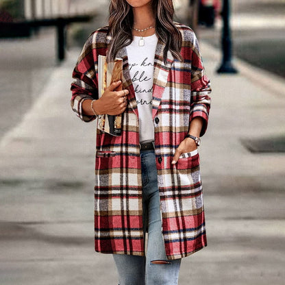 Veste à carreaux tendance pour femme