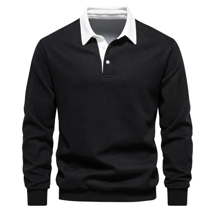 Polo homme manches longues classique élégant