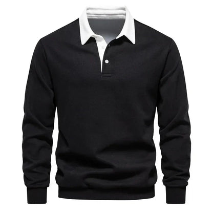 Polo homme manches longues classique élégant