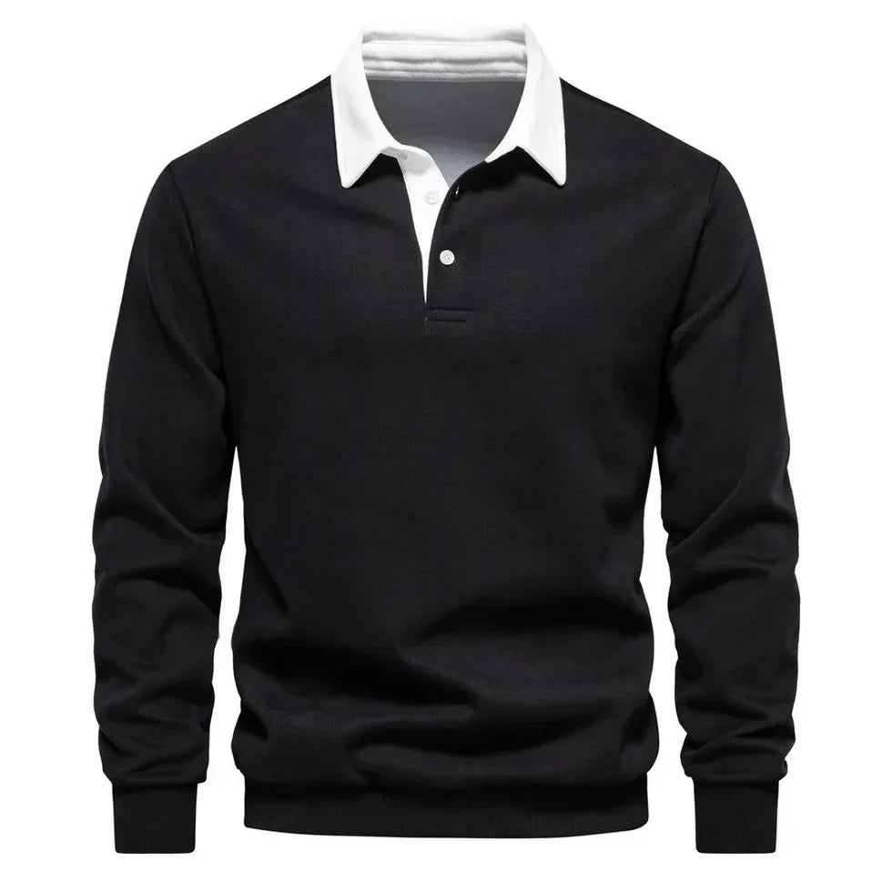T-shirt homme à manches longues avec col, look élégant