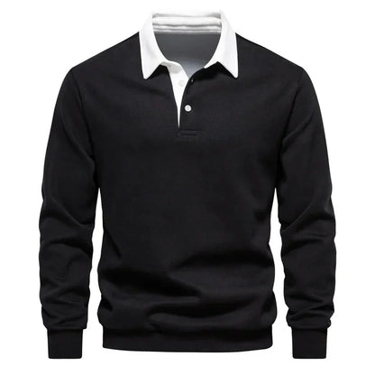 T-shirt homme à manches longues avec col, look élégant