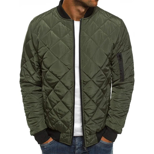 Stylische Baumwolle Jacke Rauten Muster - IdealeKleiden
