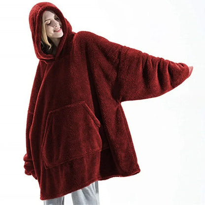 Grand sweat à capuche en flanelle pour hommes et femmes