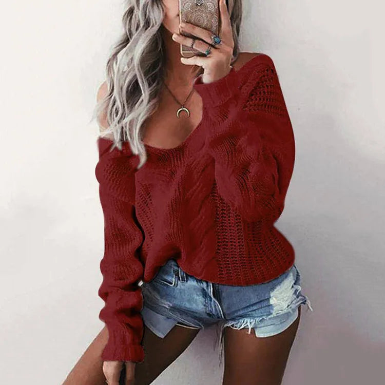Pull femme oversize à manches longues doux