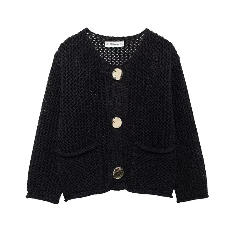 Cardigan léger avec poches avant en maille