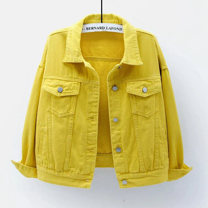 Veste courte pour femme avec boutons et poche poitrine