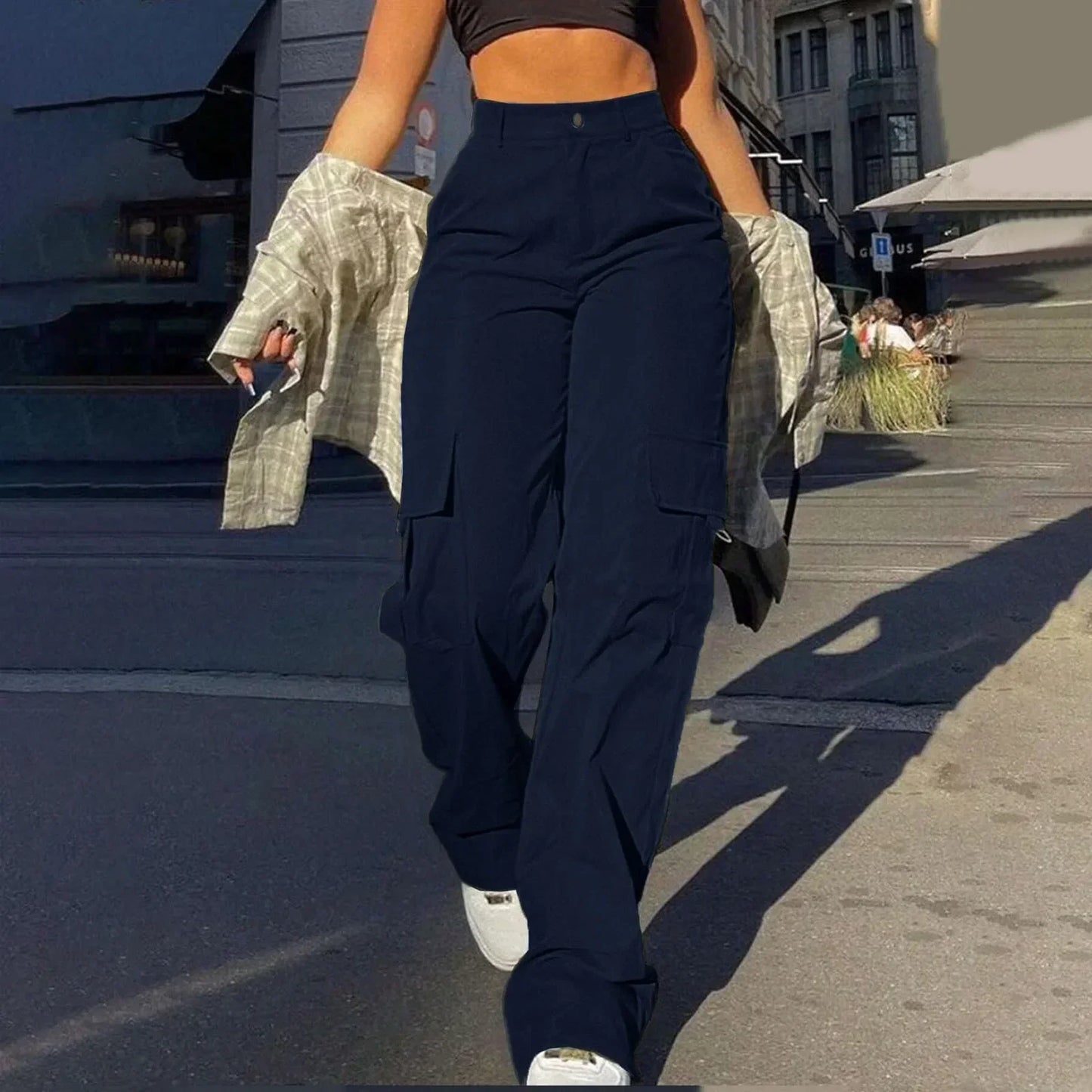 Pantalon cargo femme Confortable Avec de nombreuses poches