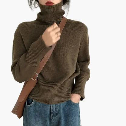 Pull-over col roulé tendance automne hiver