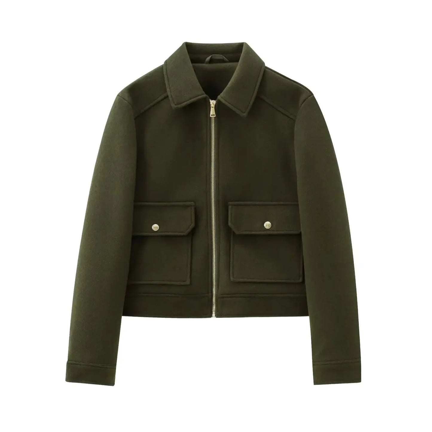 Blouson d'hiver pour femme zippé en mélange de laine