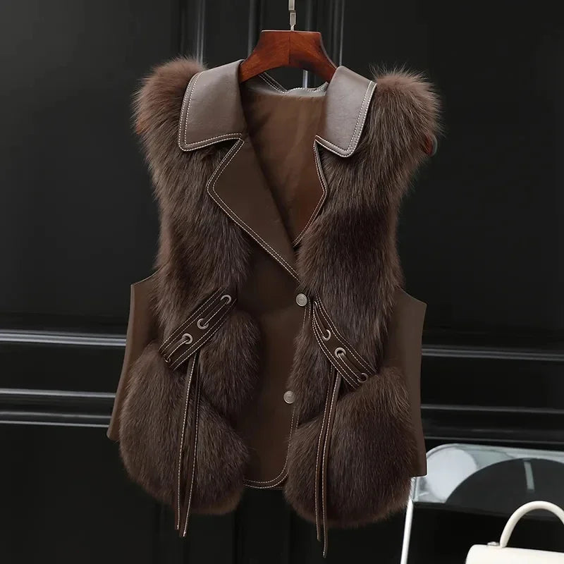 Gilet en fausse fourrure tendance pour femme