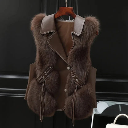 Gilet en fausse fourrure tendance pour femme