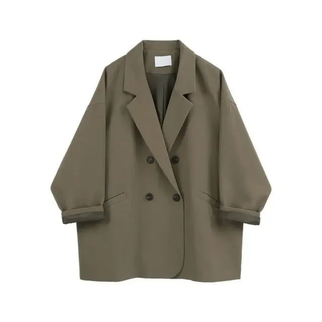 Blazer stylé à double boutonnage grande taille